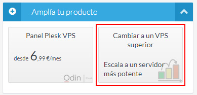 Ampliar un servidor virtual a una gama más alta