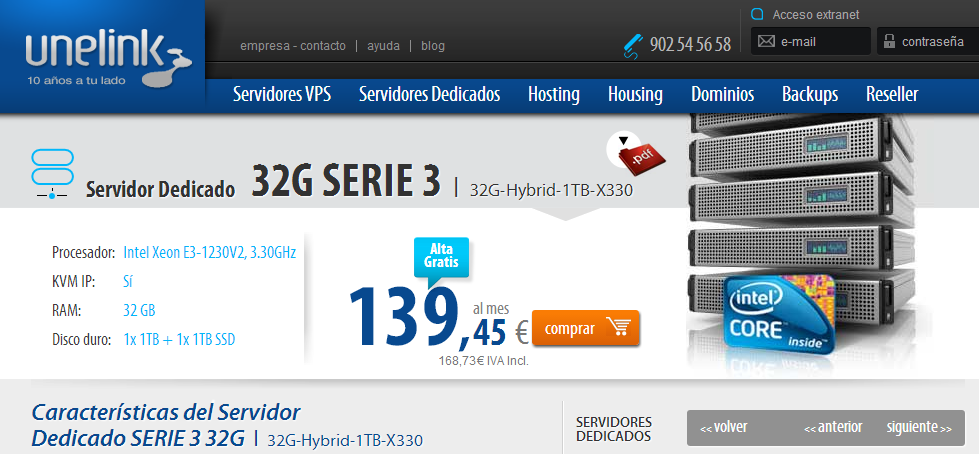 Servidor dedicado 32g-hybrid-1tb-x330