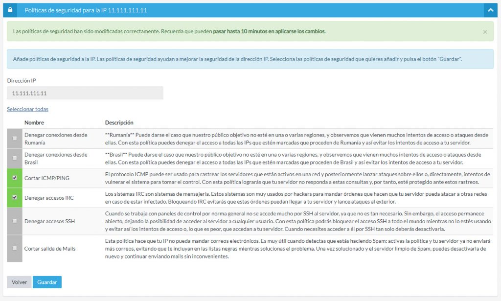 Política de seguridad añadida