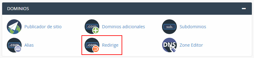 Crear una redirección de dominio en cPanel