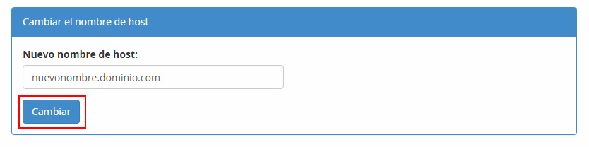 Cambiar nombre de host Cambiar host