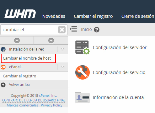 cPanel: Your WHM server is configured with IP address X.X.X.X and has a misconfigured hostname. This misconfiguration can cause some services on your server to not restart properly