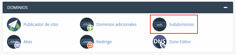 Crear subdominios en cPanel