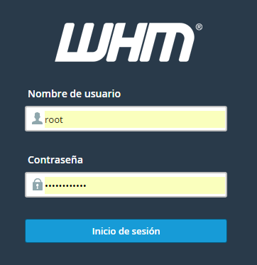 Acceso WHM