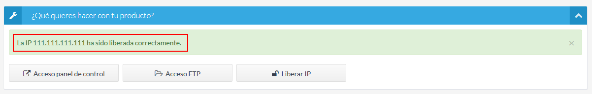 Añade IPs en la lista blanca del cPanel de tu hosting desde tu Extranet de Cliente