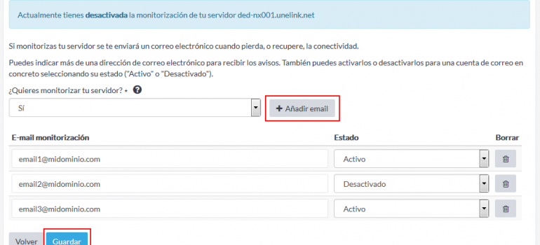 Mejoras en el sistema de monitorización de servidores dedicados y VPS