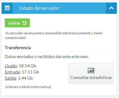 Control de transferencia en los servidores dedicados