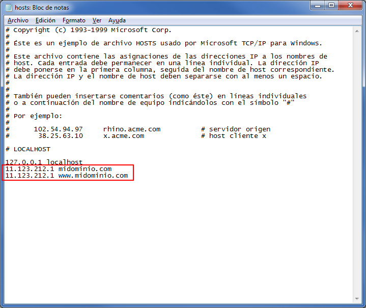 Modifica el archivo hosts para visualizar páginas web de tu servidor sin cambiar las DNS de los dominios