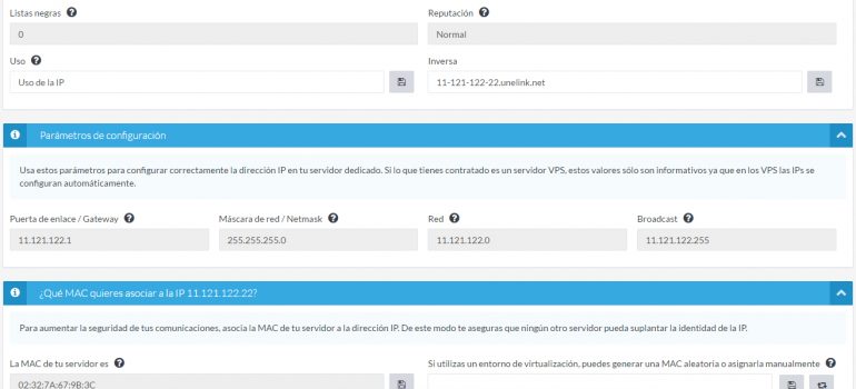 Consulta toda la información de una dirección IP