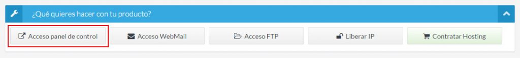 Acceso panel cPanel