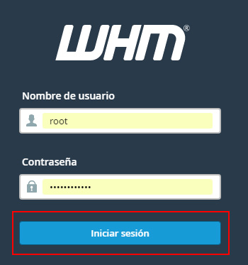 Acceso WHM