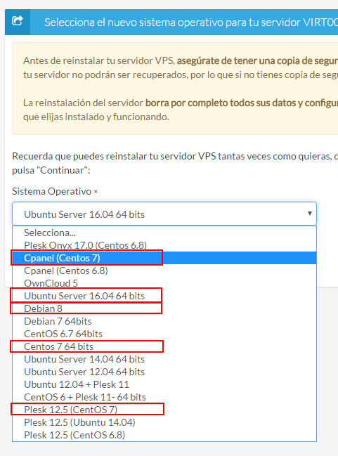 Reinstalación de VPS