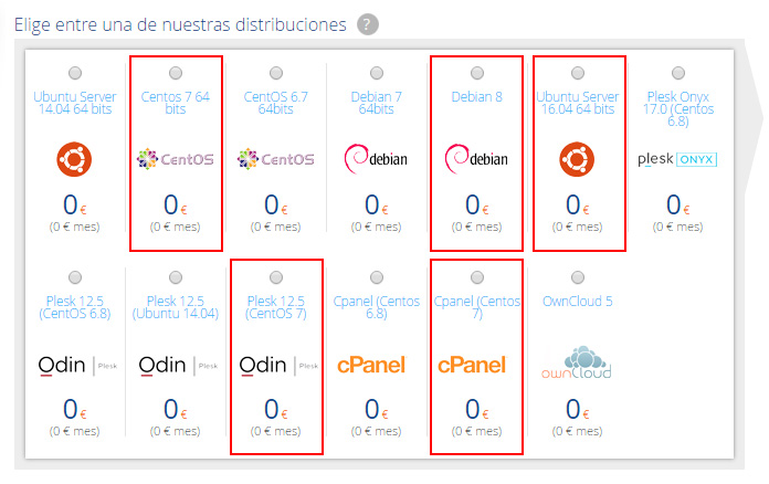 Nuevos sistemas operativos en los VPS