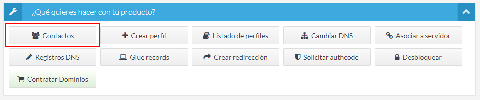 Cómo cambiar los datos del contacto propietario, administrativo y técnico de un dominio