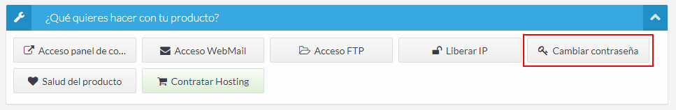 Cambia la contraseña de un Hosting desde tu Extranet de Cliente