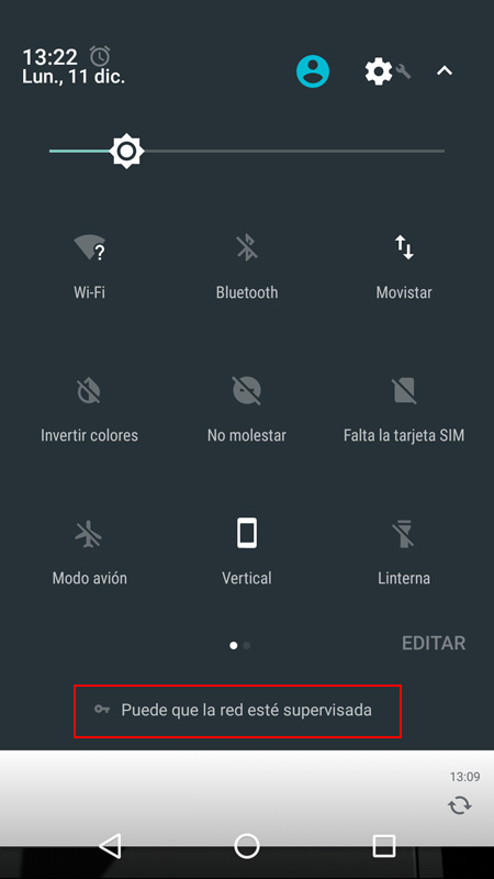 Centro de notificaciones