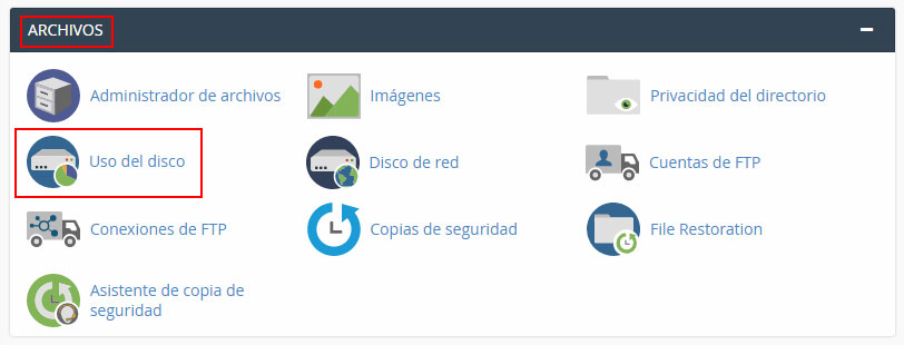 Consultar el espacio ocupado por un dominio en cPanel