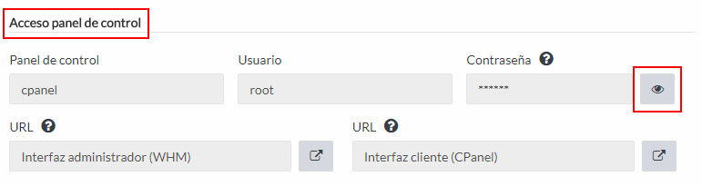 Consulta la contraseña del cPanel o Plesk de servidor dedicado desde tu Extranet de Cliente