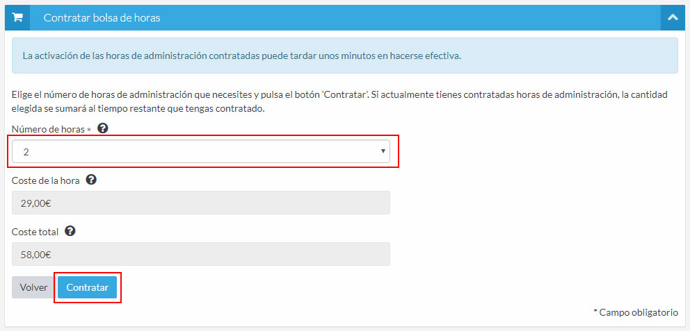 Contratar tiempo de Soporte Premium