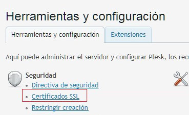Cómo generar un CSR para un certificado SSL en Plesk