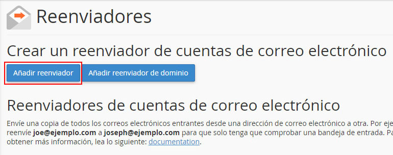 Reenviar correo de una cuenta de email a otra: crear reenviadores en cPanel