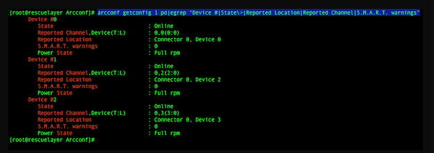 Comprobar el estado “rebuild” del RAID usando Storman