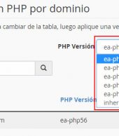 Cómo cambiar la versión de PHP de un dominio en cPanel