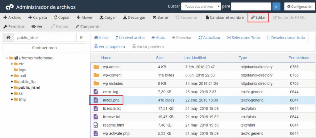 Árbol de directorios