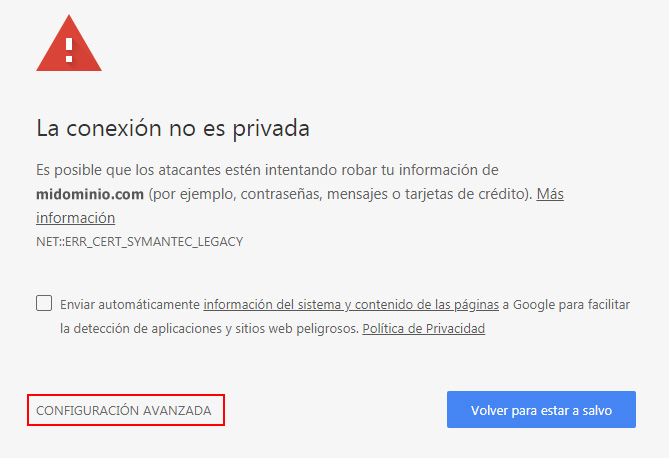 Acceder a un sitio web marcado como no seguro en Chrome y Firefox