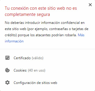 Tengo un certificado SSL instalado en mi web, pero el navegador la marca como no segura