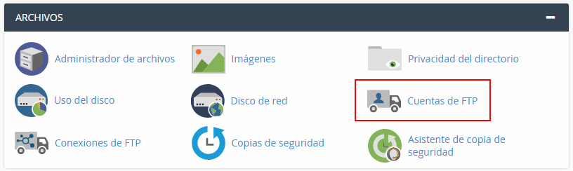 Crear cuentas FTP en cPanel