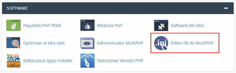 Cambiar parámetros de PHP de un dominio en cPanel