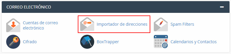 Importar cuentas de correo electrónico en cPanel