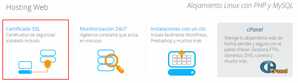 Certificados SSL gratuitos incluidos en todos los hostings