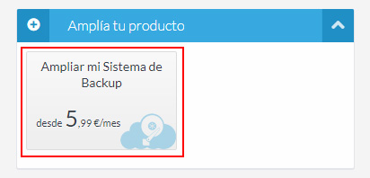 Amplía la capacidad de tu sistema de backup desde la Extranet de Cliente