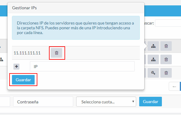 Crear una partición NFS desde tu Extranet de Cliente con UnelinkOS Storage