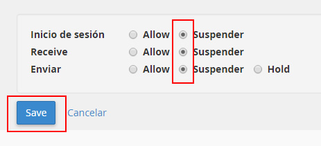 Deshabilitar el envío y recepción de correos electrónicos en una cuenta de email en cPanel