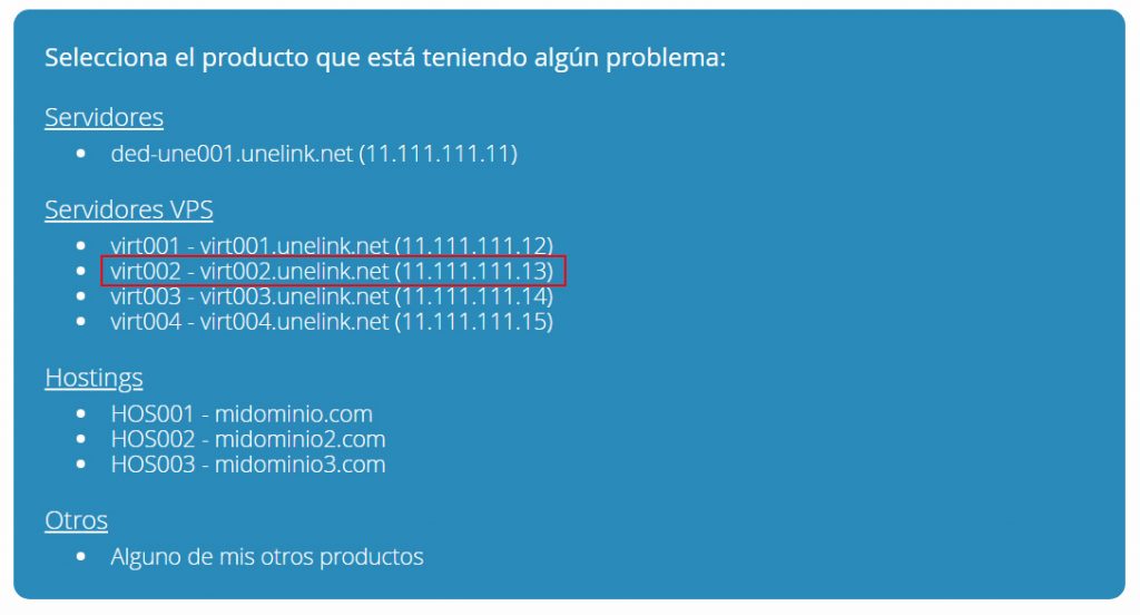 Seleccionar producto