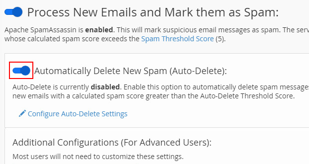 Eliminar automáticamente los correos marcados como spam por SpamAssassin