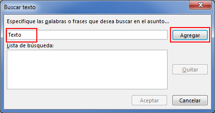 Crear reglas en Outlook para mover correos electrónicos a carpetas dependiendo del asunto