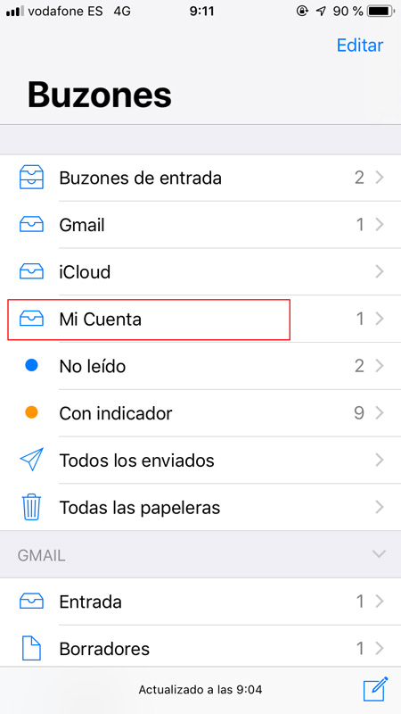 Configurar una cuenta de correo en iPhone y iPad