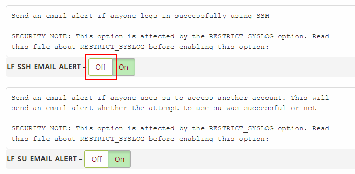 Desactivar las notificaciones de cPanel que informan de accesos SSH correctos