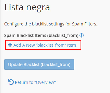 Añadir direcciones de email a la lista negra de SpamAssassin en cPanel