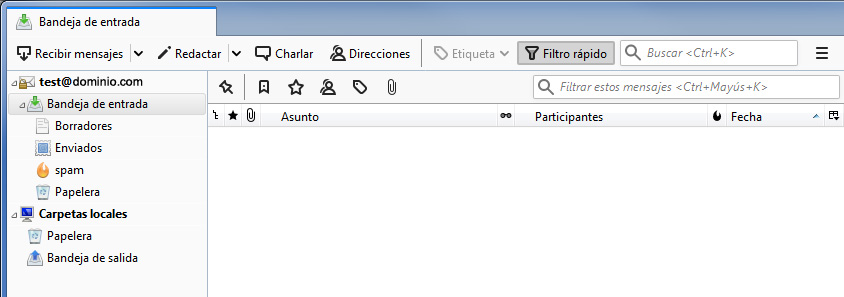 Configurar una cuenta de correo en Thunderbird