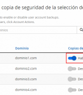 Programar copias de seguridad de algunas cuentas de cPanel