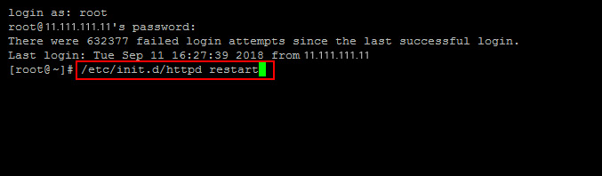 Reiniciar el servicio HTTP desde SSH