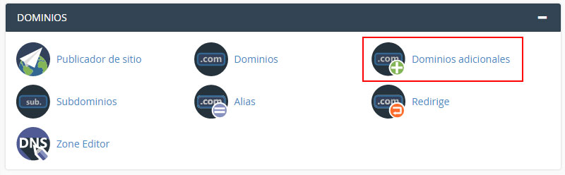 Crear dominios adicionales en una cuenta de cPanel