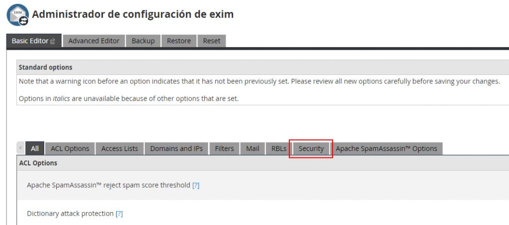 Administración exim