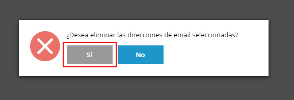 Borrar cuentas de correo en Plesk