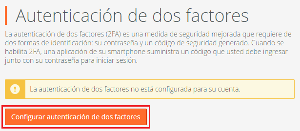 Cómo activar la autenticación de doble factor en cPanel